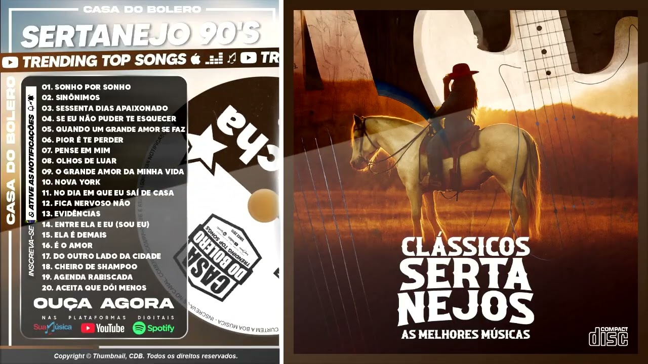 SERTANEJO 90'S AS MAIS TOCADAS - AS MELHORES DO SERTANEJO 90'S UNIVERSITÁRIO - AS MELHORES MÚSICAS