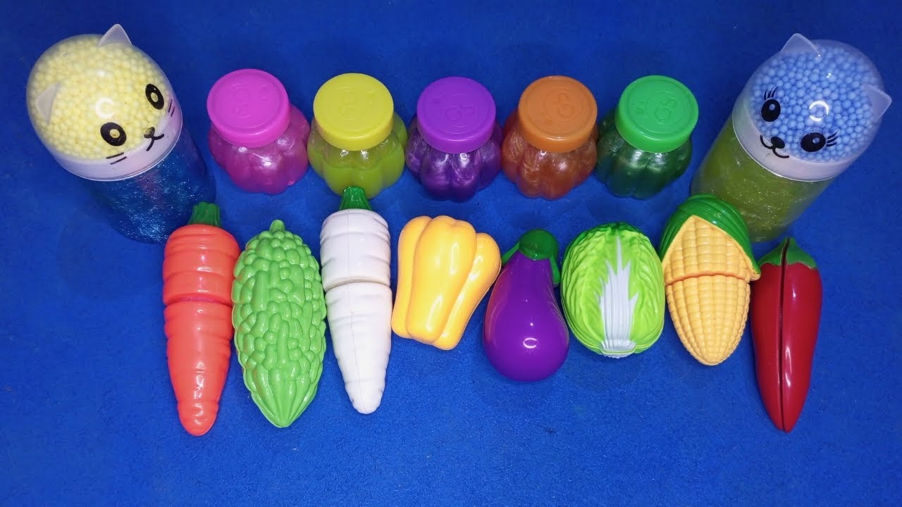 Satisfying Slime Video | Cutting Delicious Vegetables And Mixing With Slime