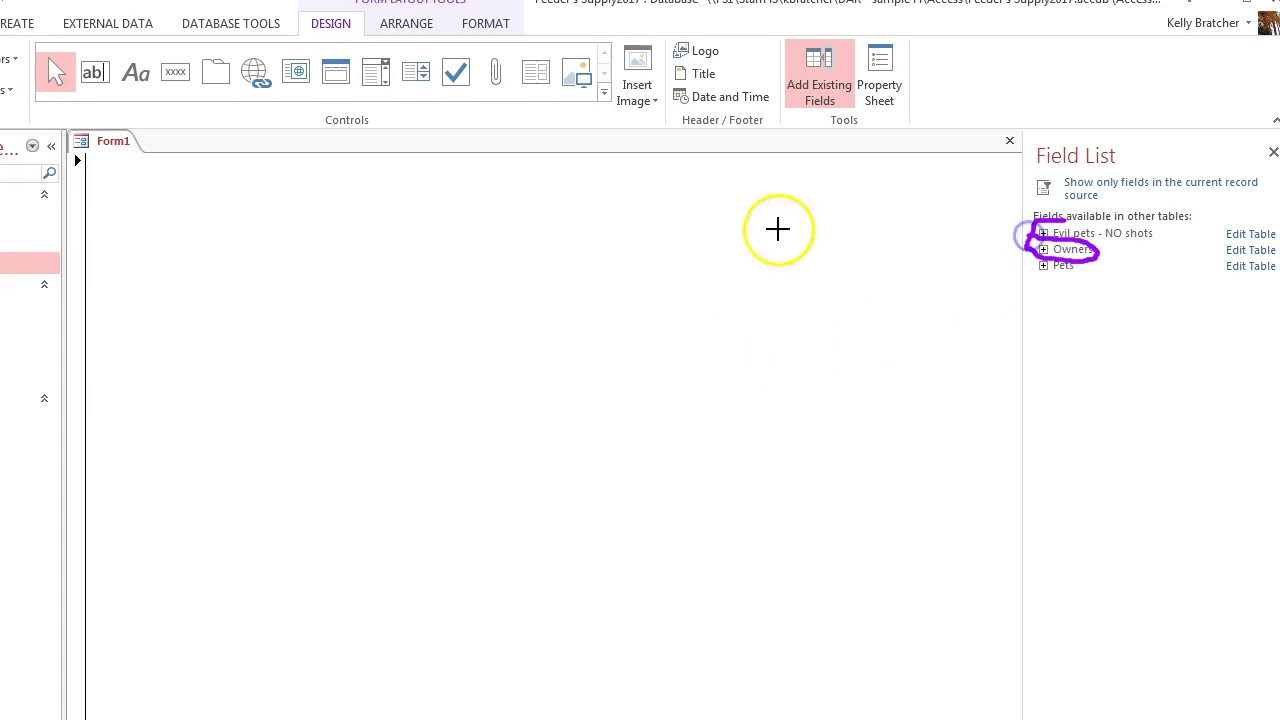 Creating a Blank Form in Access