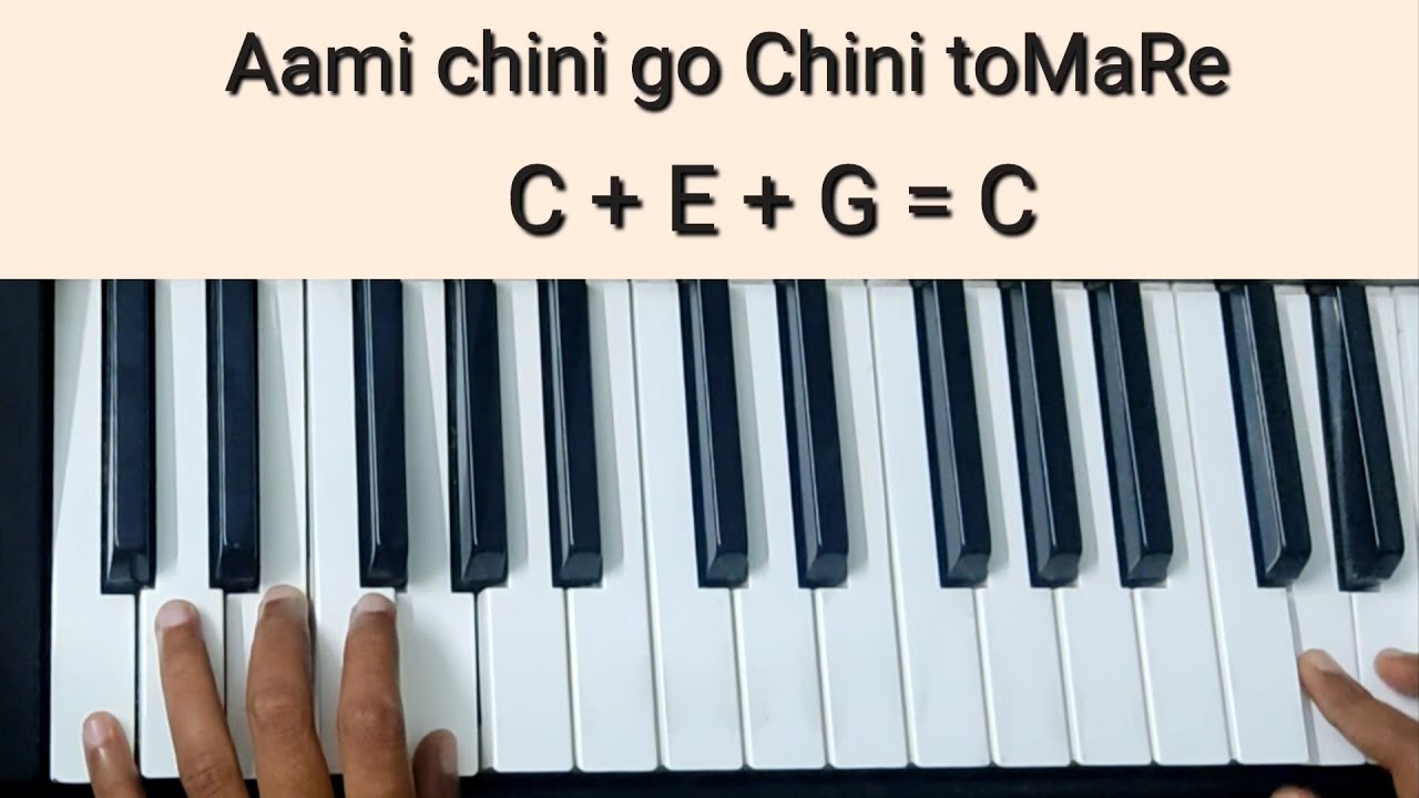 Ami Chini Go Chini Tutorial(Chords+Melody) | Rabindra Sangeet | Keyboard