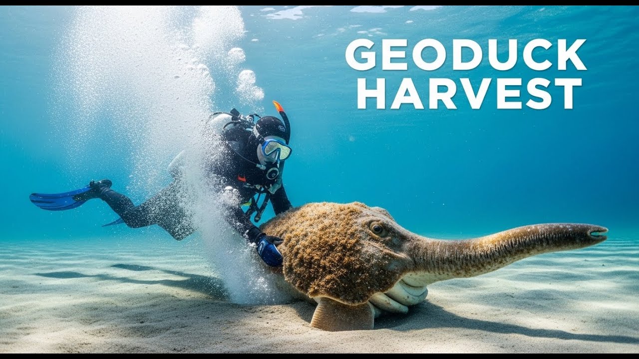 EXTREME Geoduck Harvest: STRANGEST Giant Clams & High-Tech Underwater Extraction - Harvest Motion