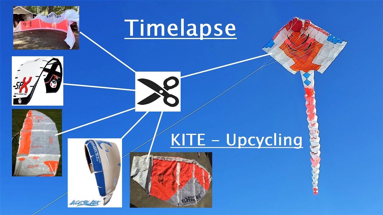 Kite upcycling TIMELAPSE - 5 Kitesurf-Kites werden zu EINEM Show-Kite