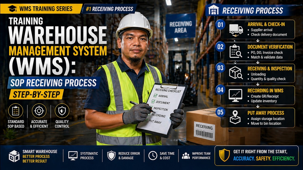 Training Warehouse Management System (WMS): SOP Receiving Process Step-by-Step #warehouse