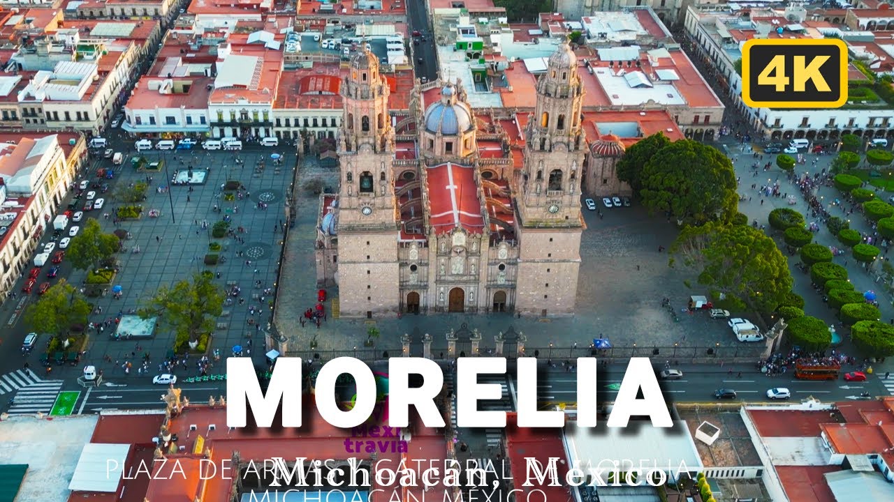 [4k] FLYING OVER Morelia, Michoacan, MEXICO - Aerial Relaxation Drone Film