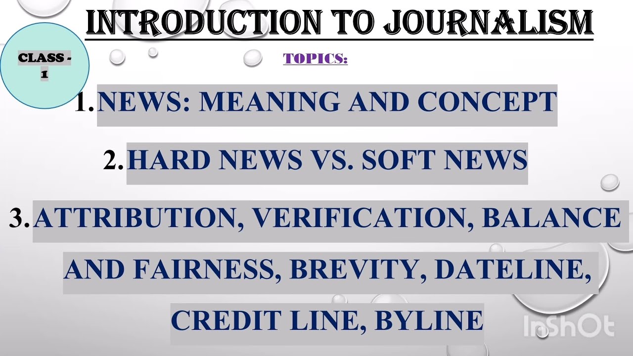 Introduction to Journalism from basics| Full detailed video| Class- 1