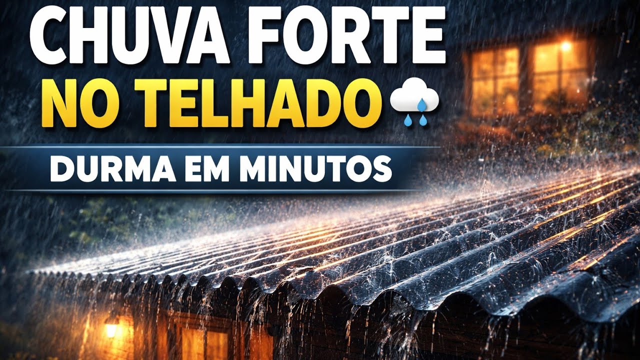 Insônia? Chuva Forte em Telhado de Zinco | Rain on Tin Roof (10 Hours - Black Screen)