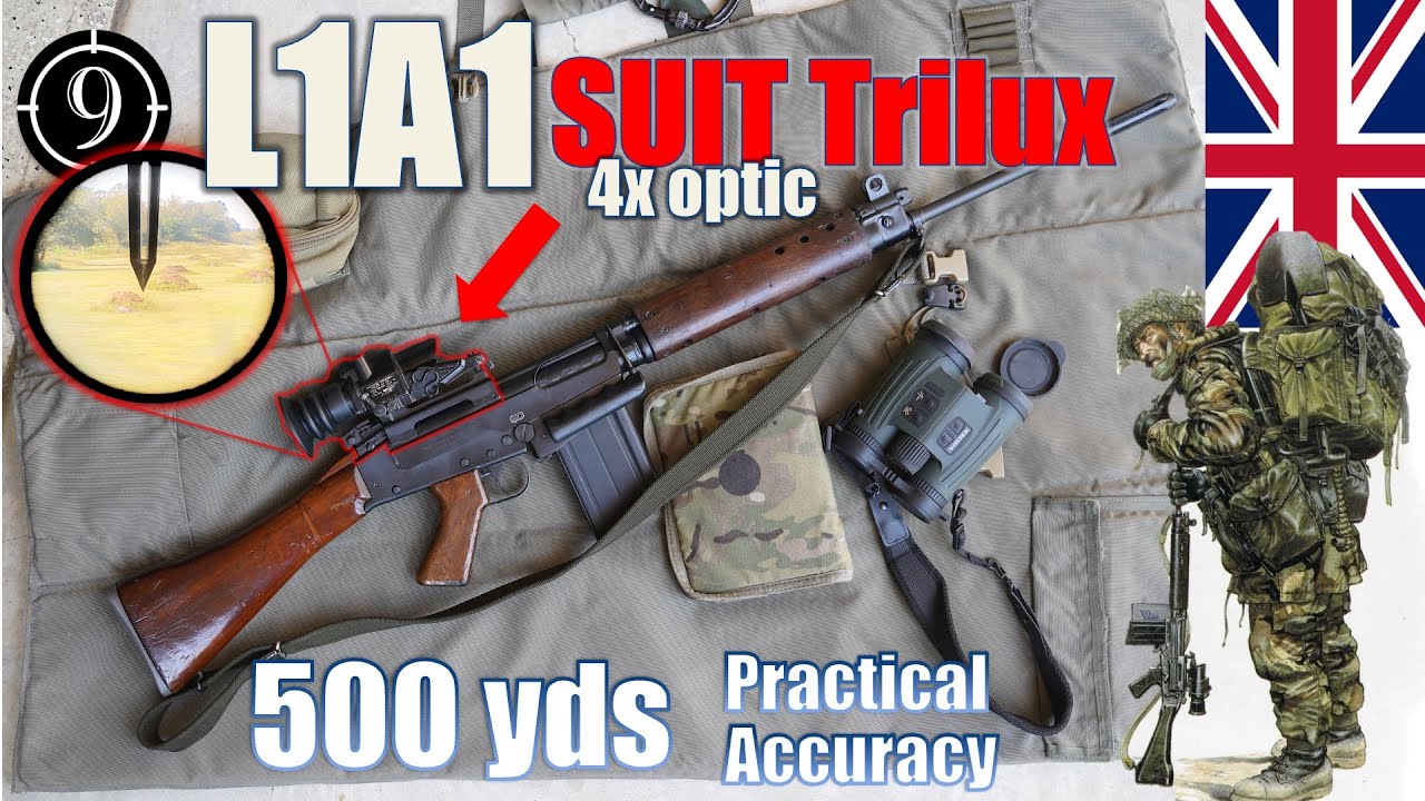 4x прицел SUIT Trilux + L1A1🇬🇧 SLR до 500 ярдов (при участии парня на стрельбище) Практическая то...