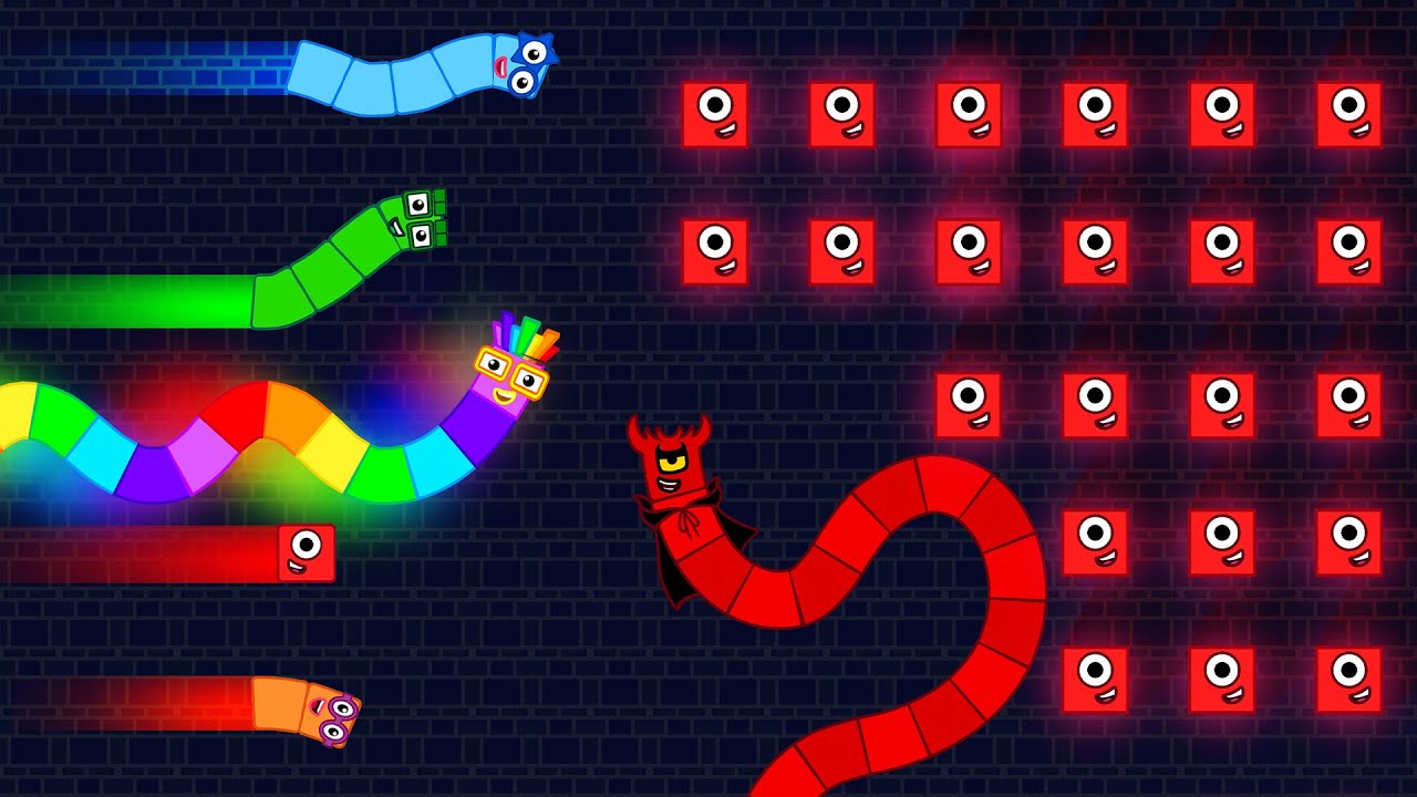 Ultimate Numberblocks Snake Trying to Escape the Maze Mayhem