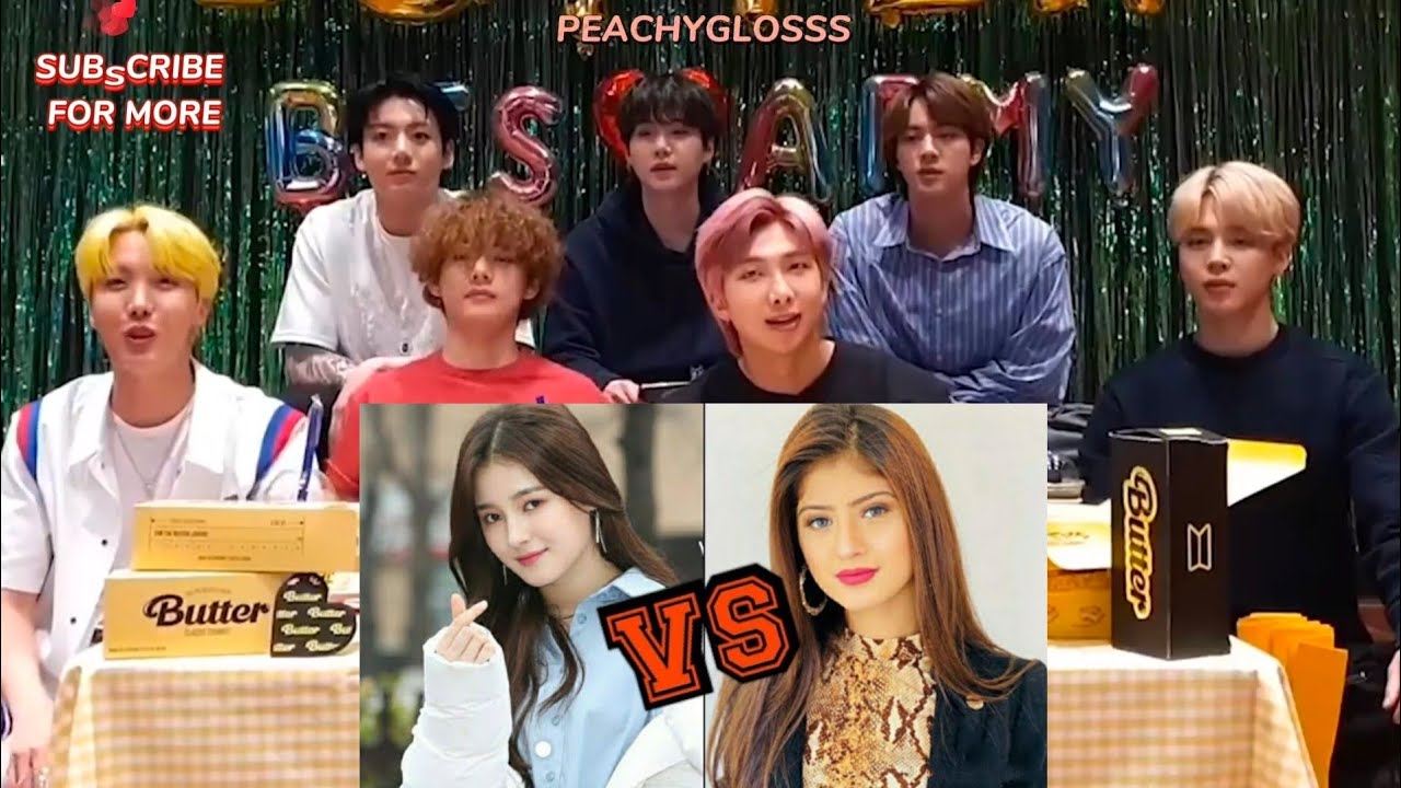 BTS reaction to Nancny VS Arishfa khan Tiktok | PeachyGlosss