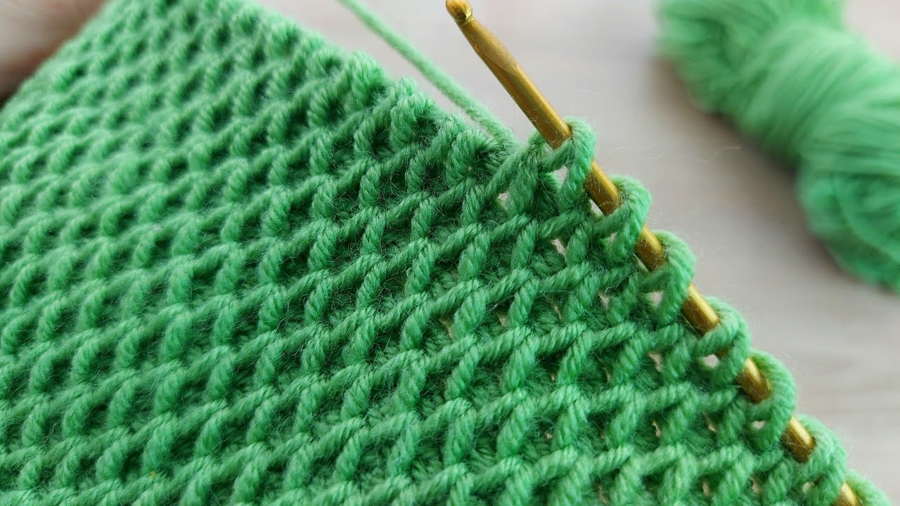 Super Easy Tunisian Knitting Model ✔ Çok Kolay Çok Güzel Tunus İşi Örgü Modeli Yapımı