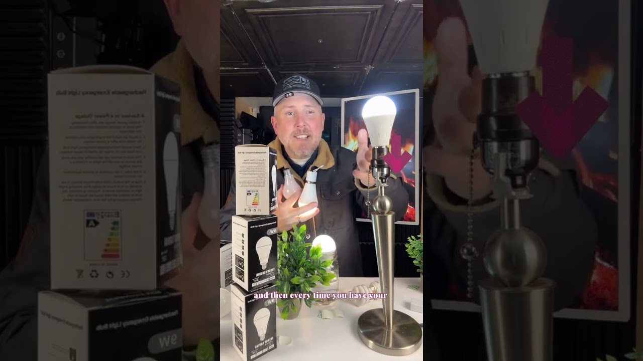 DEBAOBULB Rechargeable Emergency Light Bulbs Battery Powered LED Light Bulb 6000K Daylight E26 120