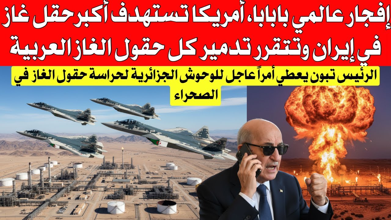 تبون يعطي أمر هاجل لمقتلات السوخوي 57 لحماية حقول الغاز الجزائرية بعد الكارثة أمريكا في إير،،،،ان 