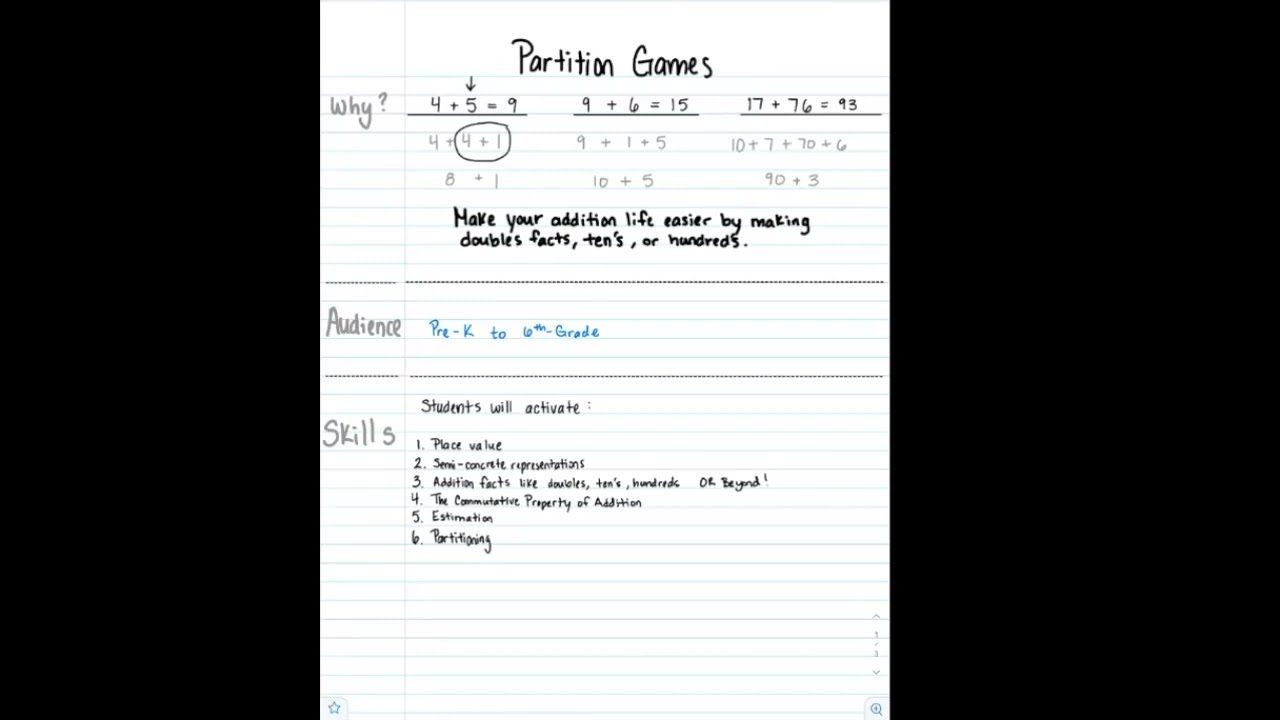 Partition Series Intro for Teachers and Parents