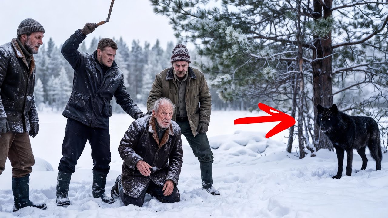 Als Raufbolde einem alten Mann gerade Schaden zufügen wollten erschien plötzlich ein schwarzer Wolf.