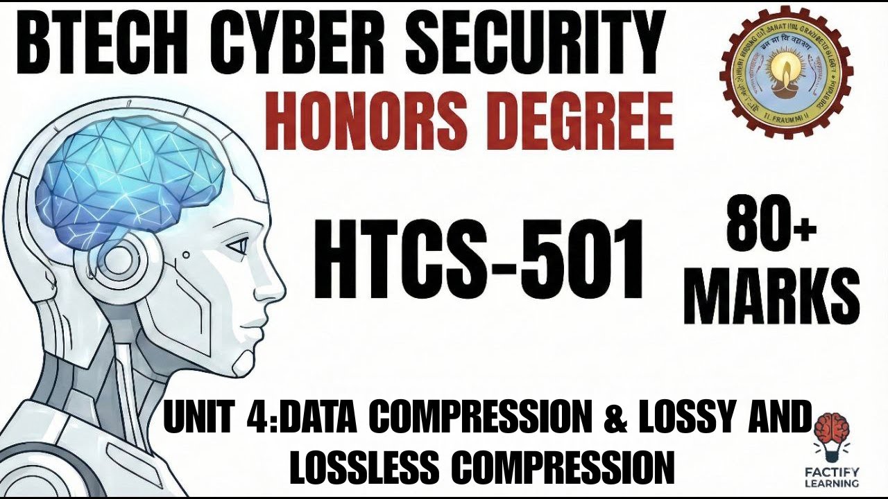 Unit 4 Data Compression | Lossy Data Compression Explained | AKTU BTech|Cyber Security |HTCS 501