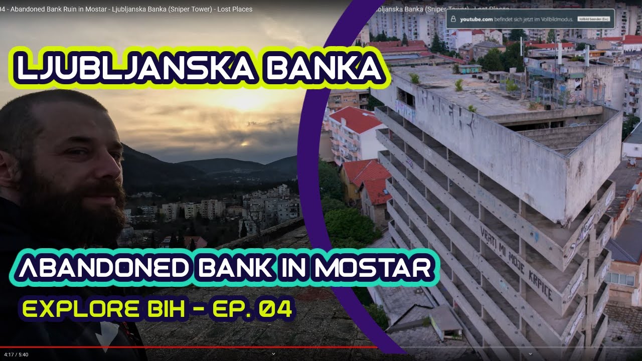 Staklena banka - Abandoned Bank Ruin in Mostar -  Glass Bank - Bosnia & Herzegovina