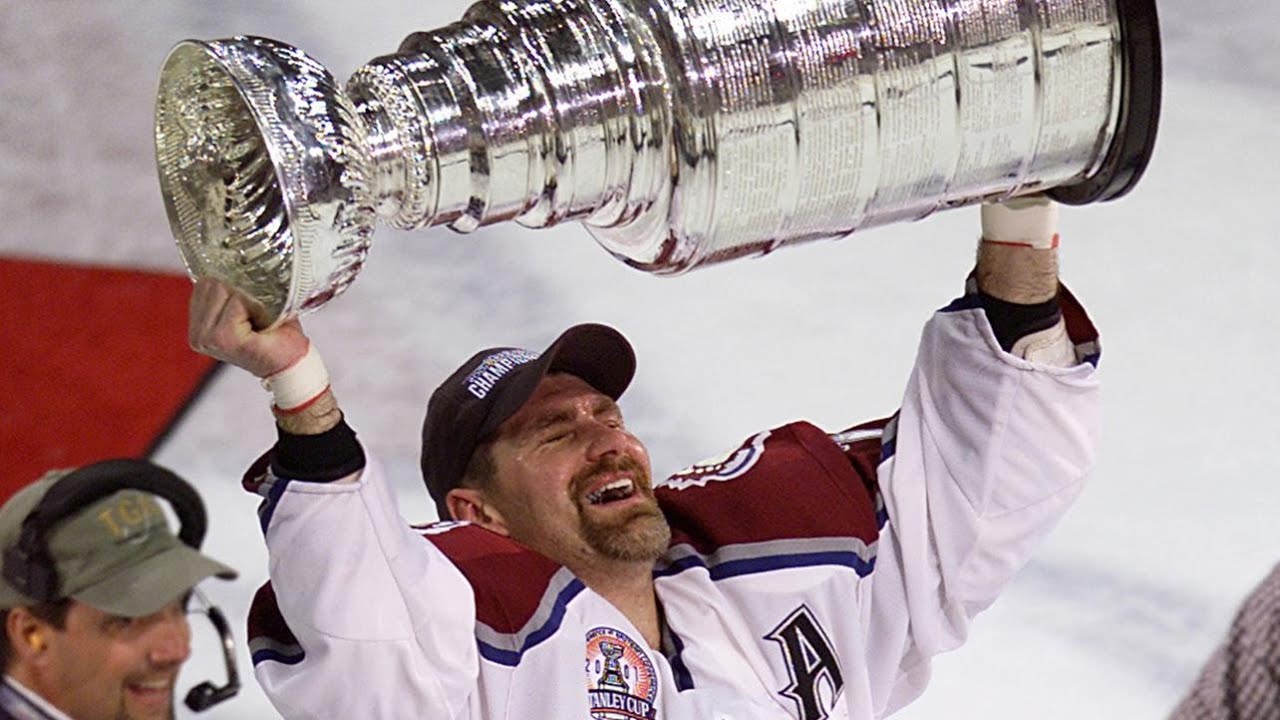 Ray Bourque Lifts the Stanley Cup June 9, 2001