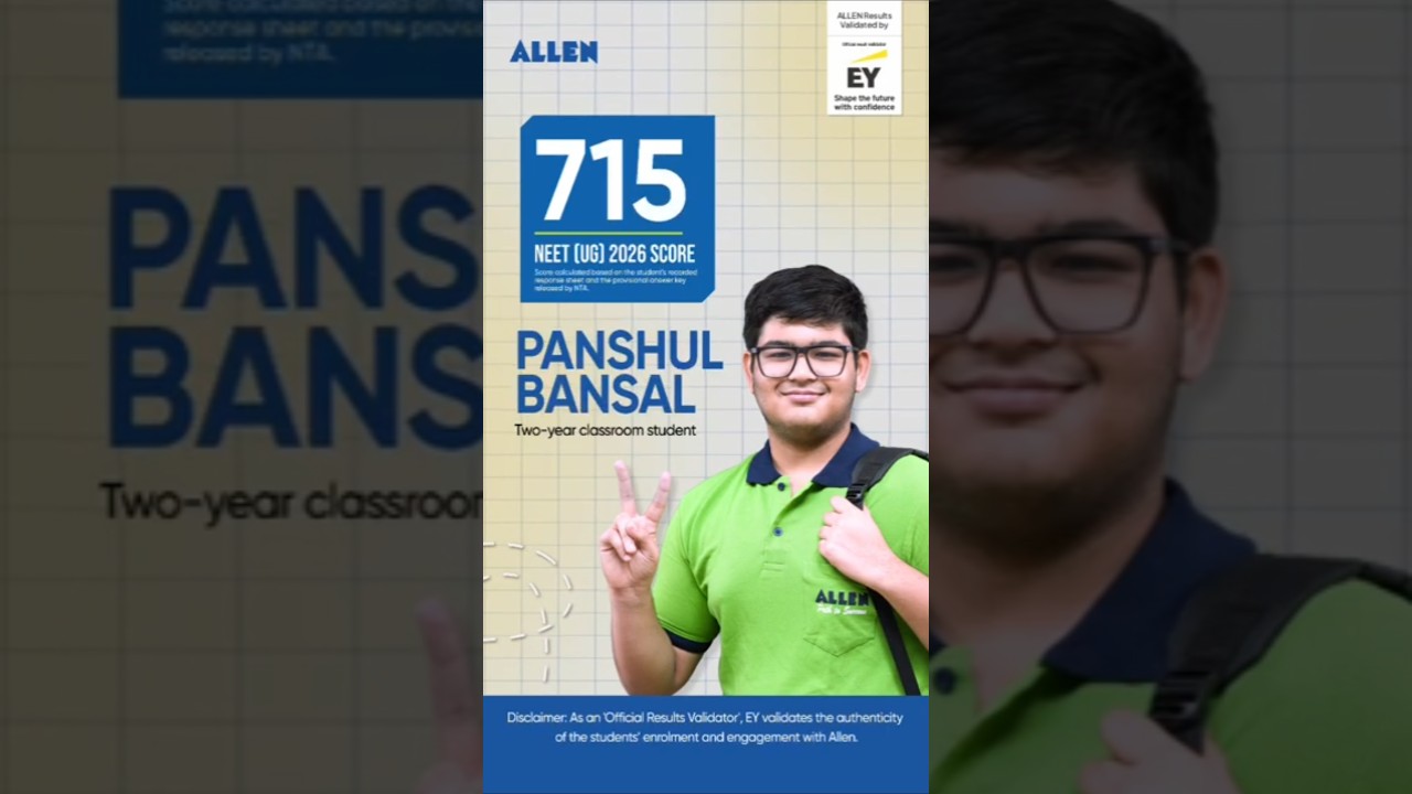 715/720 in NEET (UG) 2026 😱Meet ALLEN Champion Panshul Bansal 🔥