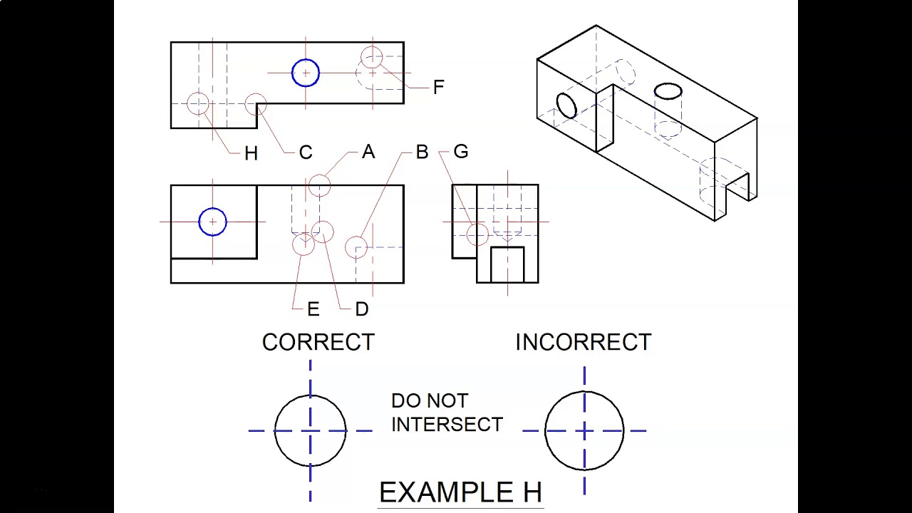 Hidden Lines and Center Lines