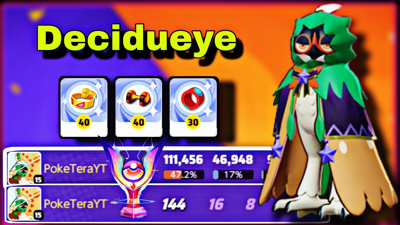 Decidueye Did 100k+ Damege in Pokémon Unite || Decidueye Held Items || PokeTeraYT