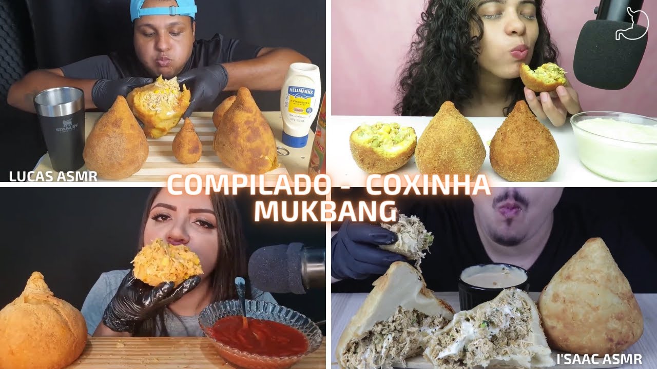 ASMR| Mukbangers Brasil comendo Coxinha 😋| COMPILADO
