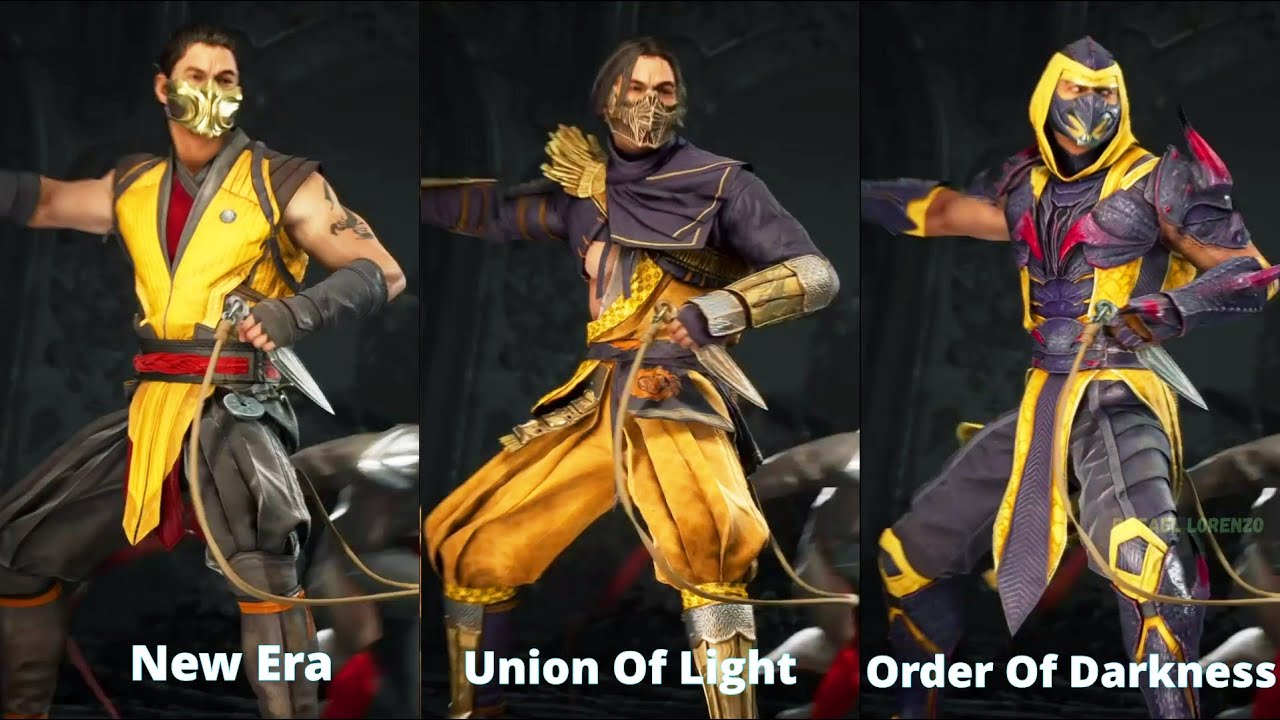 Mortal Kombat 1 ALL NEW ERA - UNION OF LIGHT - ORDER OF DARKNESS Skins Comparation in Victory Poses