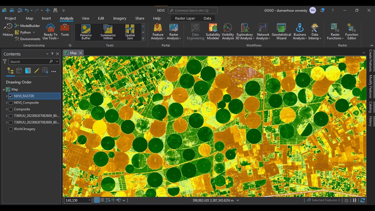 عمل مؤشر الغطاءالنباتي NDVI  بإستخدام مرئيات سينتنال  ،  NDVI BY SENTINEL 2 IMAGES IN ARC PRO