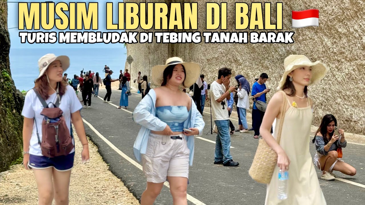 WOW FULL MEMBLUDAK TURIS DI TEBING TANAH BARAK BALI JELANG LIBUR NATARU !!