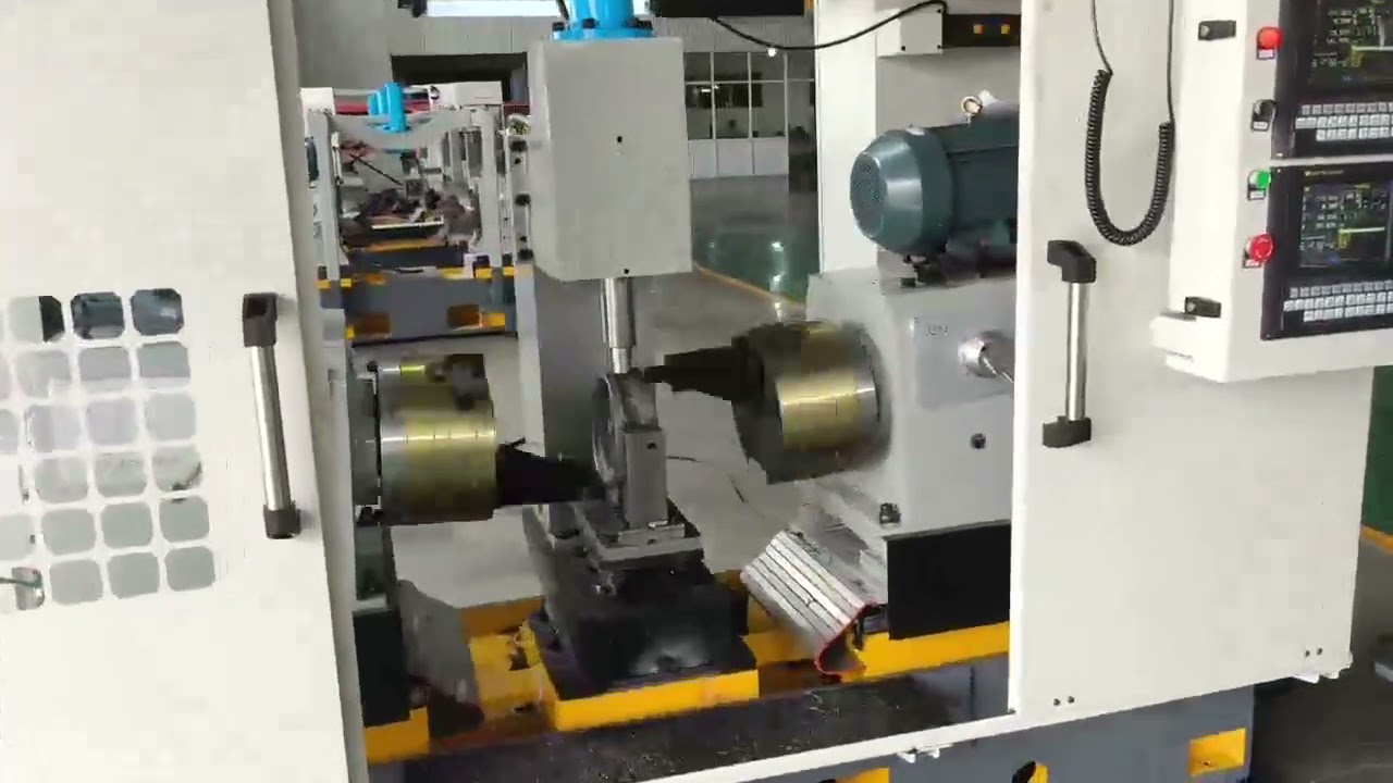 Double-sided CNC boring lathe for machining valve gates#valve  #machine  #cncmill #gatevalves
