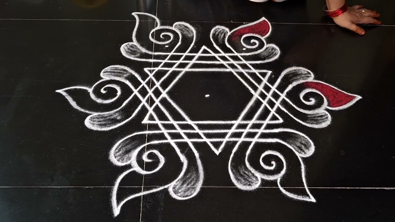 Simple rangoli 🌹 simple kolam 🌹 daily muggulu 🌹 easy rangoli design 🌹 small beautiful kolam 