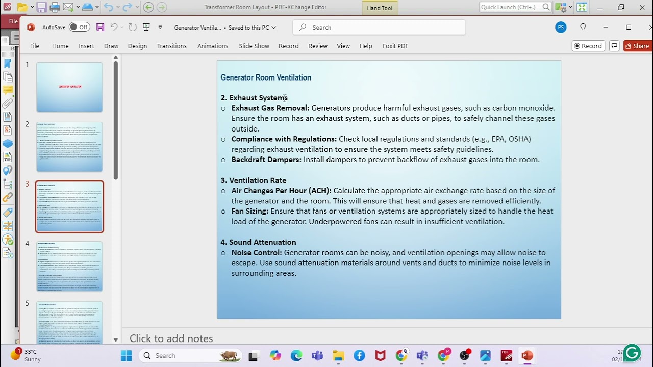 Generator Ventilation Calculations