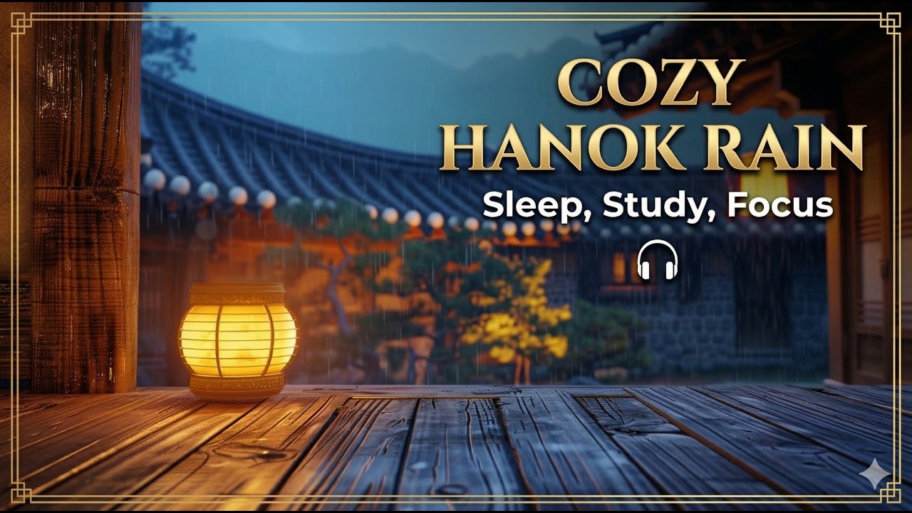 Rainy Night in a Traditional Korean House (Hanok) 🌧️ Cozy Healing Ambience for Sleep & Focus (4K)
