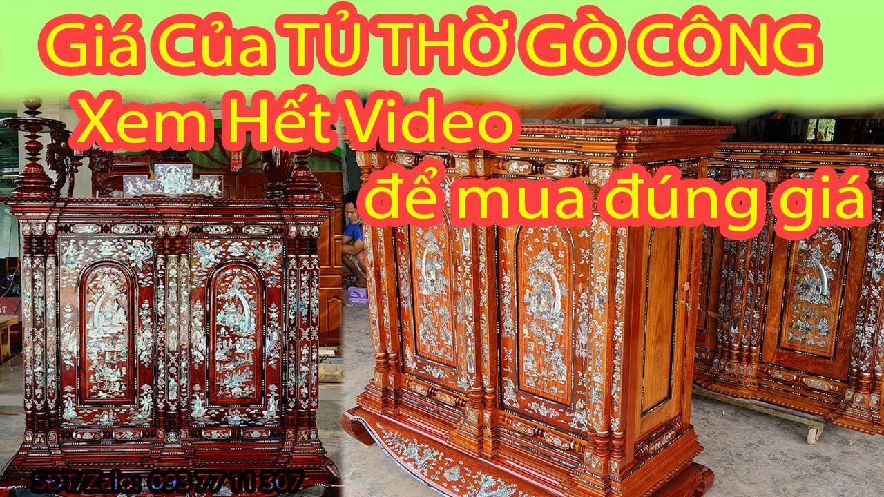 TỦ THỜ GÒ CÔNG 21 TRỤ CẨN XÀ CỪ, CẨM LAI, MUN SỪNG, GÕ ĐỎ, HƯƠNG - NGAY GỐC SẢN XUẤT CHUẨN LÀNG NGHỀ