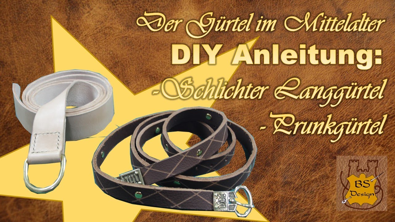 DIY mittelalterliche Gürtel, Ledergürtel / Prunkgürtel / Ringgürtel selbst herstellen