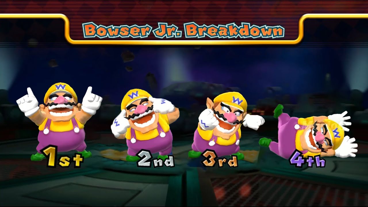 Mario Party 9 Bowser Station - Luigi vs Wario vs Waluigi vs Guy Shy