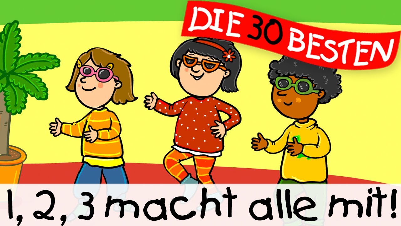 🏞️ 1, 2, 3 macht alle mit! || Kinderlieder zum Mitsingen und Bewegen