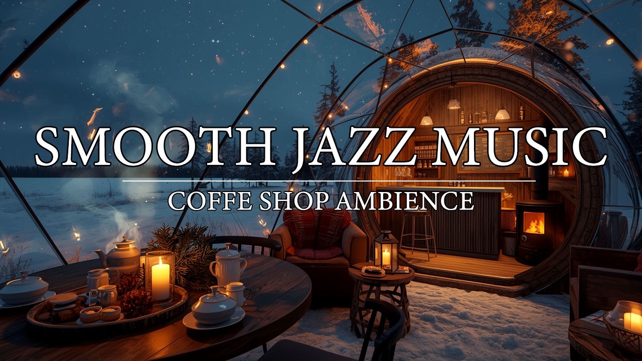 🔴Unwind with Smooth Winter Jazz Music & Snowfall ⛄ Jazz Relaxing Music at Cozy Coffee Shop Ambience
