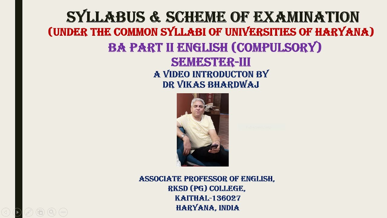 BA II Semester III (English): Syllabus & Scheme of Examination of KU Kurukshetra & CDLU Sirsa