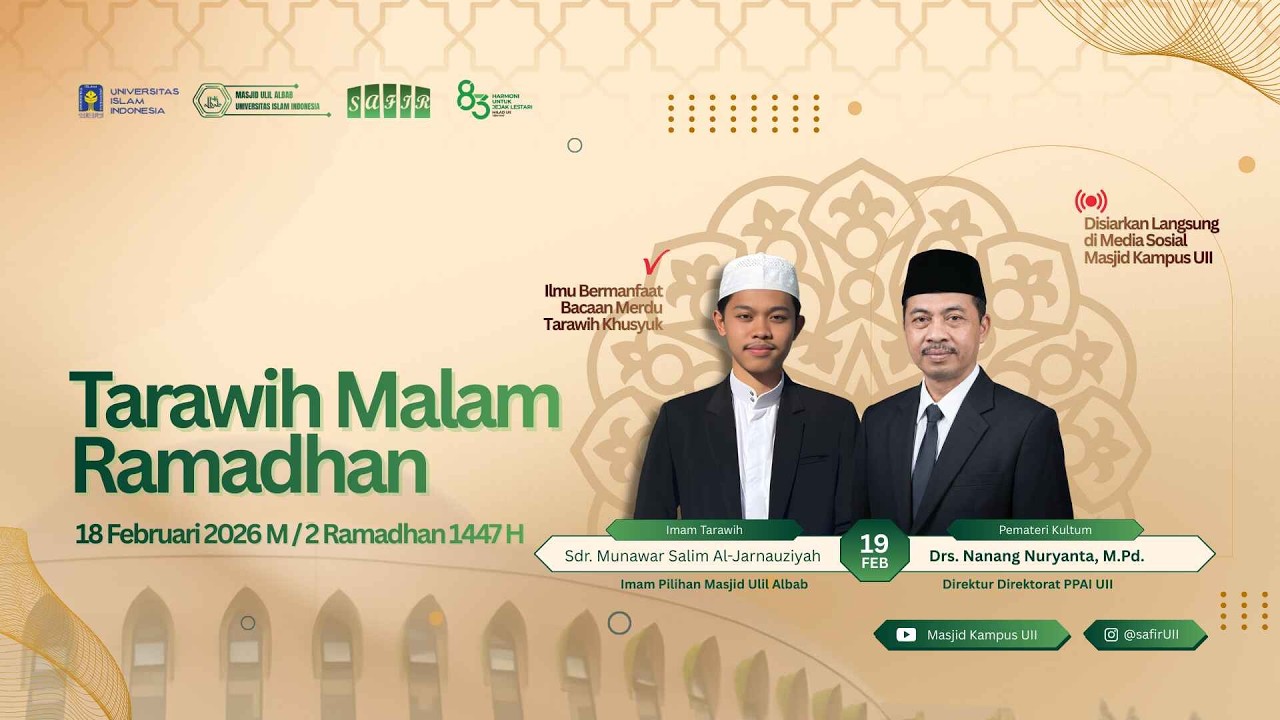 🔴 LIVE - TARAWIH MALAM RAMADHAN 19 Februari 2026M / 3 RAMADHAN 1447 H