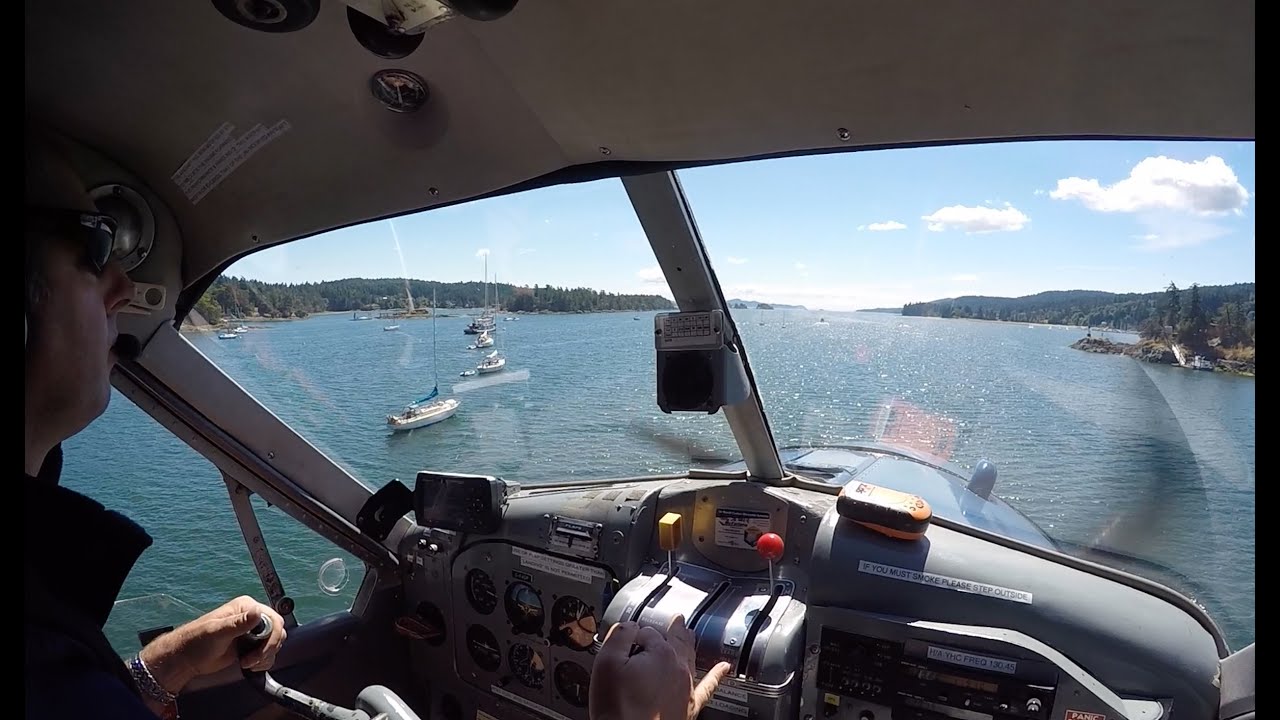 Saltspring Air DHC-2 Beaver Cockpit View Water Landing