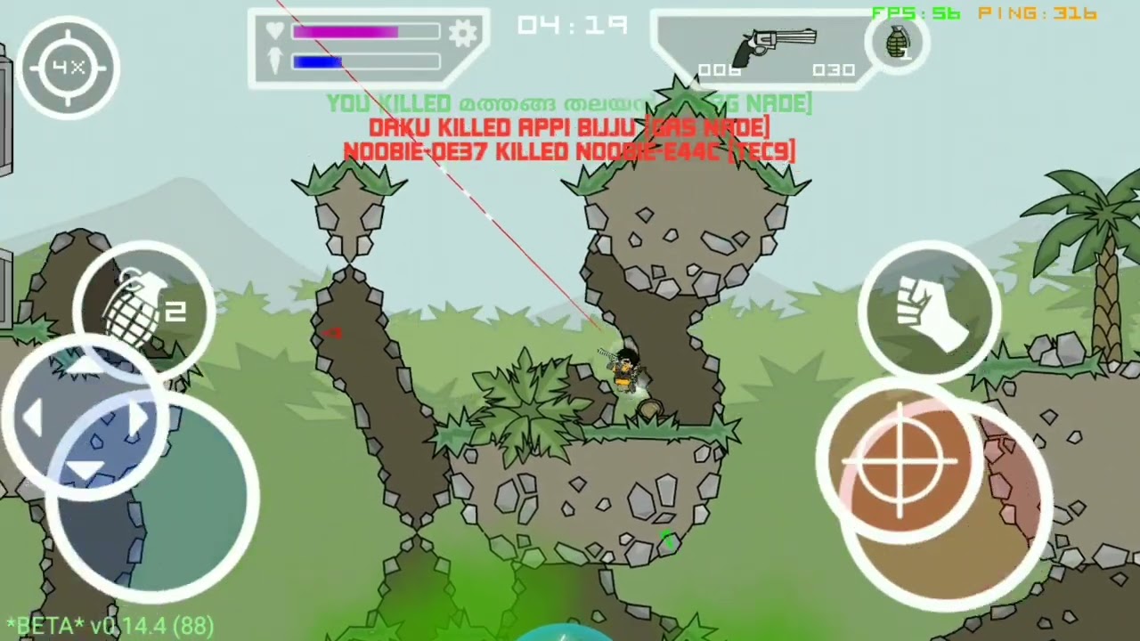 2 VS 5 challenge in Mini Militia Classic [Full video]
