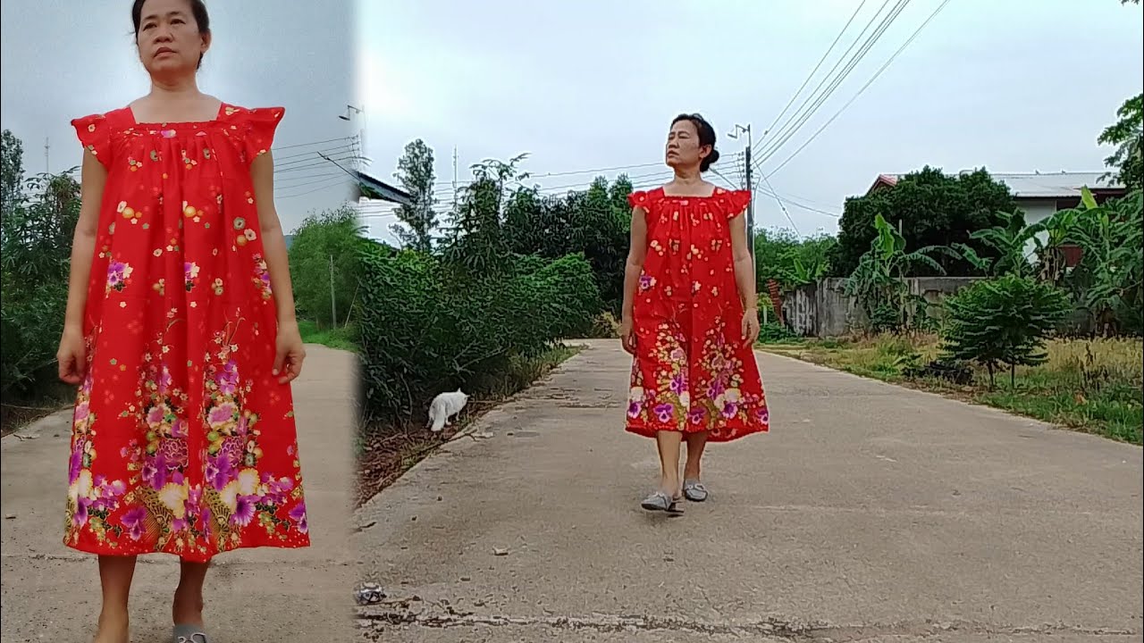 สอนตัดชุดจากผ้าถุงใส่สบาย #ชุดลำลอง#ชุดใส่อยู่บ้าน#ชุดนอน#ชุดจากผ้าถุง
