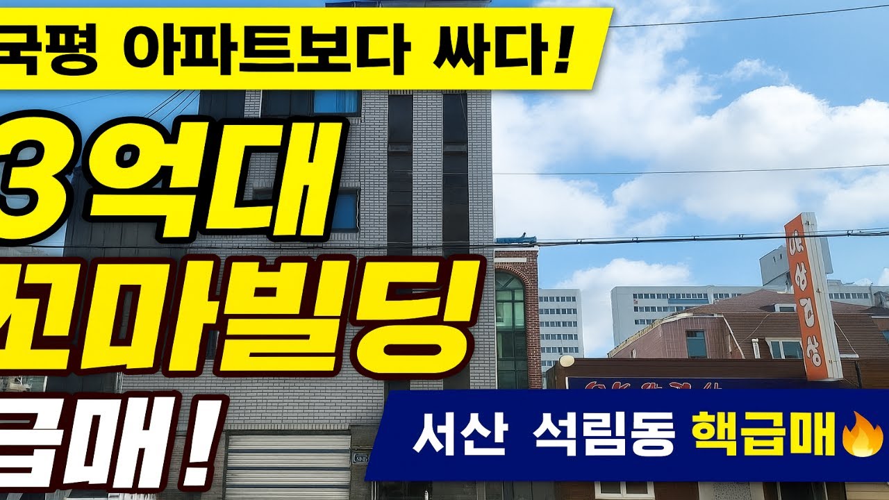 (매물번호 614)  석림동 급매 ,3억대 꼬마빌딩,아파트가격으로 건물주 되세요#서산꼬마빌딩 #석림동급매 #서산상가건물 #충남부동산 #서산부동산#꼬마빌딩투자 #수익형부동산