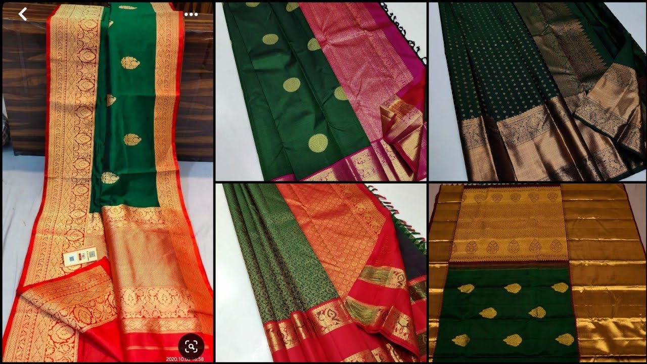 Seemantha sarees| Bottle green colour silk sarees for seemantham ceremony| Baby shower sarees |