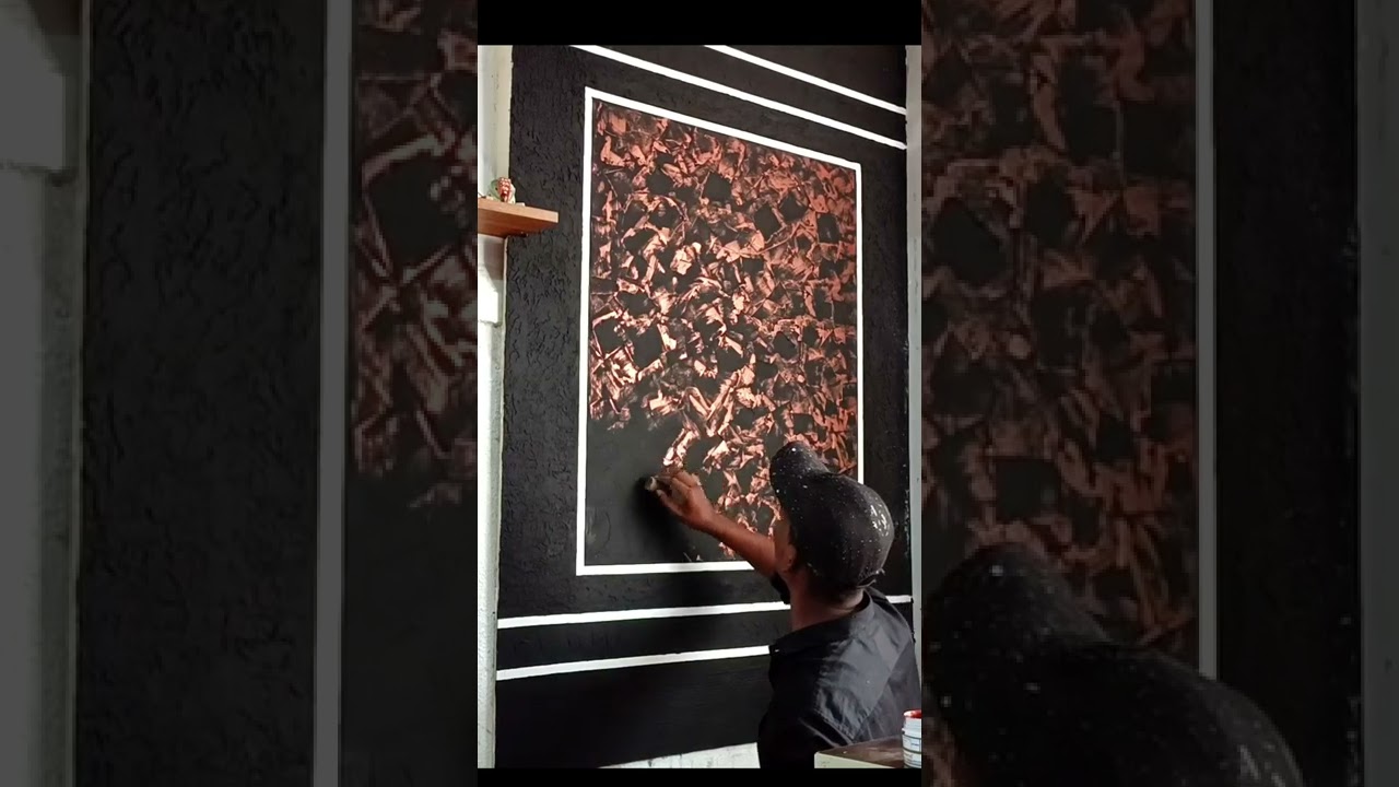 texture design in wall putty| texture design idea   | #ytshorts #short