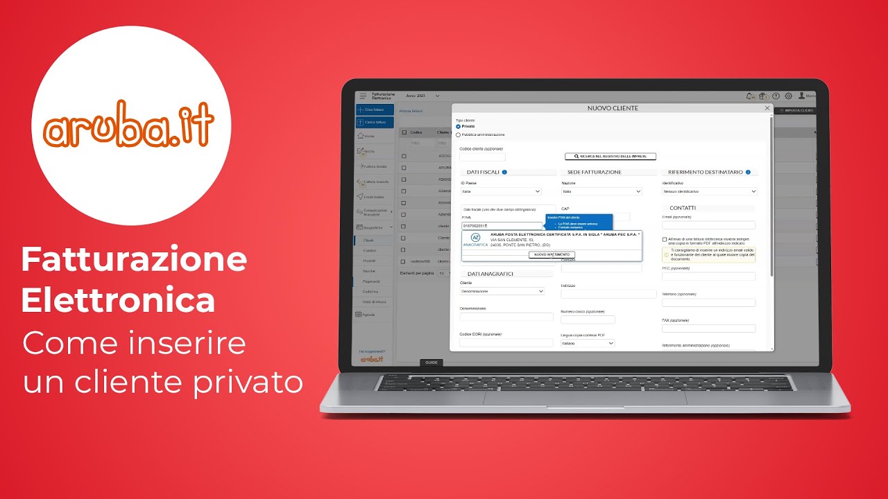 Fatturazione Elettronica - Come inserire un cliente privato
