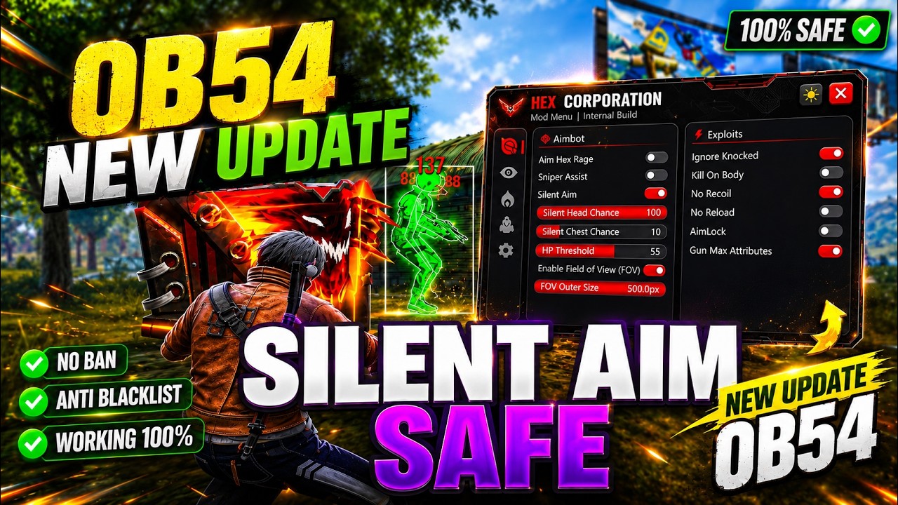 NEW FREE FIRE PC PANEL OB54 2026 💻 AIM SILENT ⚡✅ MAIN ID SAFE | ✅ ANTI-BAN | ✅ FREE DOWNLOAD