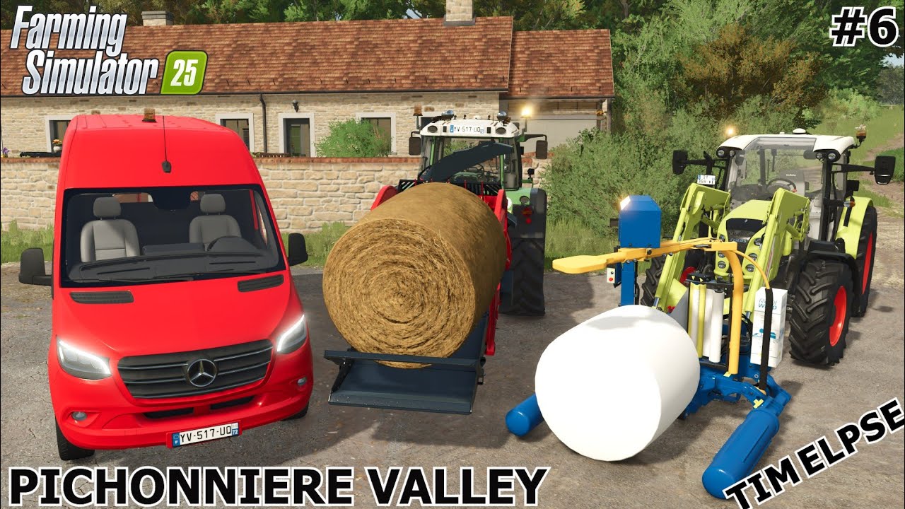 WRAPPING ROUND BALES & FEEDING ANIMALS | THE PICHONNIERE VALLEY | Farming Simulator 25 Episode 6 