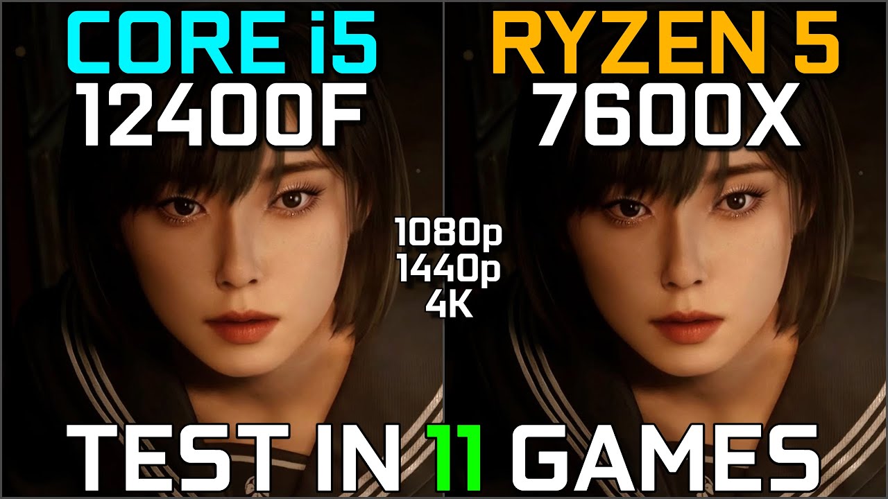 CORE i5 12400F vs RYZEN 5 7600X | Test in 11 Games | 1080p, 1440p & 4K