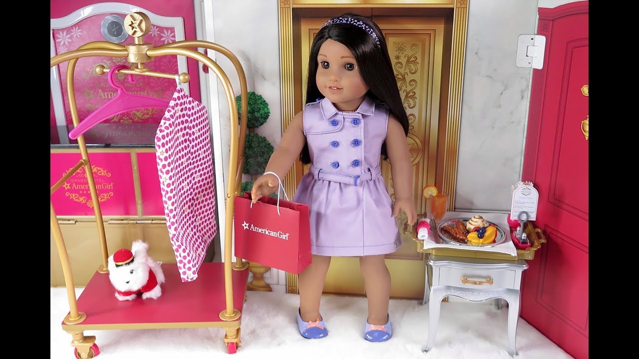 American Girl Doll Hotel Accessories Review ~ Room Service Set and Hotel Luggage Cart